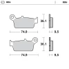 MOTO-MASTER КОЛОДКИ ДИСКОВІ ТОРМОЗНІ KH131 SINTER METAL ENDURO: 21 (NITRO) HONDA: ЗАД CR80\/85, CR125\/250\/500 - зображення 1