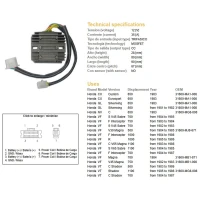 DZE РЕГУЛЯТОР НАПРУГИ HONDA CX/VF/VT 81-87 (ESR650)