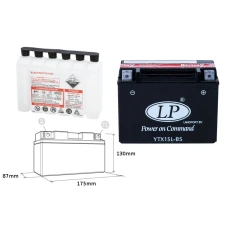 LANDPORT АКУМУЛЯТОР YTX15L-BS 12V 12AH 175X87X130 BEZOBSLUGOWY - ELEKTROLIT OSOBNO (2) UE2019/1148