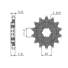 ПЕРЕДНЯ ЗІРКА SUNSTAR CHT 279 14 HONDA XL 125 V '01-'13, VT 125C '99-'07, NSR125 '93-'02 (JTF327.14) (LANC. 520) (27914JT)