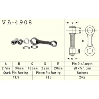 VESRAH 2026/03 ШАТУН KAWASAKI JS 750 '95-'98, SXI / SS 750 '95-'98, STS 750 '95-'97 (СКУТЕР ВОДИ) (MADE IN JAPAN)