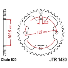 ЗАДНЯ ЗІРКА JR 4480 37 POLARIS 450 OUTLAW '08-10', 500 PREDATOR '03-07', 525 OUTLAW '08-10' (448037JT) (LANC.520)
