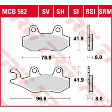 TRW LUCAS КОЛОДКИ ДИСКОВІ ТОРМОЗНІ KH135 KH214 SINTER STREET APRILIA SX 125 18-, HONDA NSR 150 02-, KAWASAKI KLX 125 10-13, KDX 250 90-94, KLX 250 09-17, KLF 300 89-07, YAMAHA WR 125 91-97, TT 350 91-95, XTZ 750 89-97, ПЕРІД/ЗАД