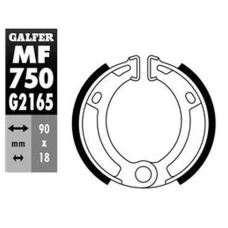 GALFER КОЛОДКИ БАРАБАННІ ДИСКОВІ ТОРМОЗНІ ЗАД MBK MOTOBEKANE BOOSTER 50 '94-, BOOSTER 100 '99,