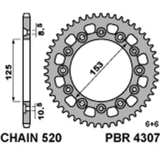ЗАДНЯ ЗІРКА PBR 4307 39 HONDA CRM 250 '91 (JAPAN) (JTR210.39)
