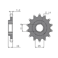 ПЕРЕДНЯ ЗІРКА SUNSTAR CHT 2050 14 DUCATI 796/916/944/996 (-1) (JTF740.14) (LANC. 525) (205014JT)