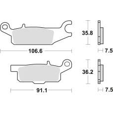 TRW LUCAS КОЛОДКИ ДИСКОВІ ТОРМОЗНІ KH443 SINTER OFFROAD YAMAHA RAPTOR YFM 250 08-20, GRIZZLY YFM 550 09-20, GRIZZLY YFM 700 07-20, ЛІВИЙ ПЕРІД