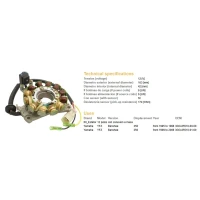 DZE UZWOJENIE ГЕНЕРАТОР STATOR YAMAHA YFZ 350 BANSHEE 95-06 КОМПЛЕКТНИЙ (OEM-3GG-85510-01-00, OEM-3GG-85510-00-00) (ESG870)
