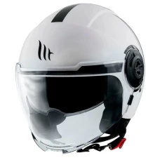 MT ШОЛОМ ВІДКРИТИЙ JET VIALE SV S SOLID A0 GLOSS WHITE КОЛІР БІЛИЙ БЛИСК РОЗМІР L