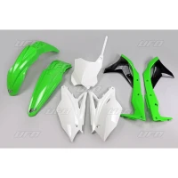 UFO КОМПЛЕКТ ПЛАСТІКОВ KAWASAKI KXF 250 '18-'20 КОЛІР OEM '18 (BIALY/ZIELONY) (KA225E999)