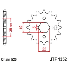 ПЕРЕДНЯ ЗІРКА JR CHT 337 12 HONDA TRX 250/300 '87-09', CR 250 '82-85', CR500 '84-85' (33712JT) (LANC. 520)