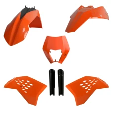 POLISPORT КОМПЛЕКТ ПЛАСТІКОВ (ПОВНИЙ KIT) KTM EXC/EXC-F '08-'11 W КОМПЛЕКТІ TABLICA ПЕРІД (8666700001) I КРИШКИ AMORTYZAROROW (8398500003) КОЛІР КОЛІР ПОМАРАНЧ OEM