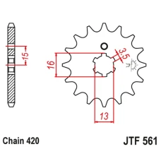 JT ЗІРОЧКА ПЕРІД 415 16 YAMAHA RD 80 MX '81-82' (41516JT) (LANC. 420)