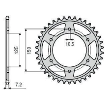 SUNSTAR ЗІРОЧКА ЗАД 4454 44 KTM 950/990/1190 ADVENTURE / R LC8 '03-'16 (JTR899.44) (LANC. 525) (445444JT)