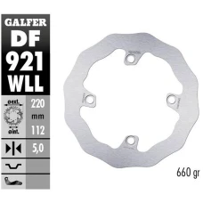 GALFER ДИСК ТОРМОЗНИЙ ЗАД SHERCO SE/SEF 250/300/450 '14-, (ТІЛЬКИ Z ZAWIESZENIAMI WP I KAYABA) SE 125 '21-, SE-R 2.5/3.0 ISIDE '14- WAVE (220X112X5MM)