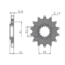 ПЕРЕДНЯ ЗІРКА SUNSTAR CHT 345 15 HONDA NX 650, FX 650, YAMAHA XT 660, FMX (JTF308.15) (LANC. 520) (34515JT)