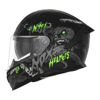 NOX ШОЛОМ INTEGRALNY (ПОВНИЙ FACE) N731 ZUMBI KID / JUNIOR (DZIECIECY) КОЛІР CZARNY/ZIELONY FLUO МАТОВА РОЗМІР L