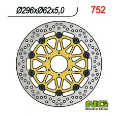 NG ДИСК ТОРМОЗНИЙ ПЕРІД HONDA XL 1000V '99-'03, VFR 800 '98-'16, V-TEC '02-'13, CROSS RUNNER '11-'14, F6C '97-'03, CBR 600 F4 '99-'00 (296X62X5)