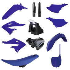 POLISPORT КОМПЛЕКТ ПЛАСТІКОВ YAMAHA YZ 125/250 '02-'21 (RESTYLING NA МОДЕЛЬ 2022) (МІСТИТЬ БАК ПАЛИВА; СИДІННЯ КОМПЛЕКТНИЙ; AIRBOX; ПЕРЕДНІЙ І ЗАДНІЙ КРИЛО; КРИШКИ РАДІАТОРА; PANELE БІК) КОЛІР СИНІЙ