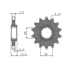 ПЕРЕДНЯ ЗІРКА SUNSTAR CHT 2047 15 HONDA CB 750F2 '92-'00 (JTF1332.15) (LANC. 525) (204715JT)