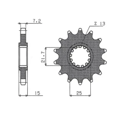 ПЕРЕДНЯ ЗІРКА SUNSTAR CHT 2082 14 KAWASAKI ZX 6R '95-'97 (JTF1182.15) (208214JT)
