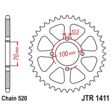 ЗАДНЯ ЗІРКА JR 4465 50 KAWASAKI KLT 200/250 '82-85' (446550JT) (LANC.520)