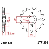 JT ЗІРОЧКА ПЕРІД 291 15 HONDA CB 450S '86-'89 (29115JT) (LANC. 525) (-1)