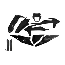 UFO 2024/01 КОМПЛЕКТ ПЛАСТІКОВ Z OSLONAMI ТЕЛЕСКОПІЧНИЙ (АМОРТИЗАТОРІВ) KTM EXC 125 '20-'21, EXC 250 / 300 '20-'23, EXC-F 250 / 350 / 450 / 500 '20-'23 КОЛІР ЧОРНИЙ