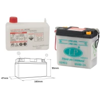 LANDPORT АКУМУЛЯТОР 6N4B-2A 6V 4AH 100X47X96 OBSLUGOWY - ELEKTROLIT OSOBNO (4) UE2019/1148