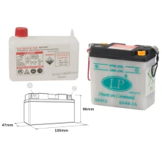 LANDPORT АКУМУЛЯТОР 6N4B-2A 6V 4AH 100X47X96 OBSLUGOWY - ELEKTROLIT OSOBNO (4) UE2019/1148