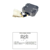 DZE РЕГУЛЯТОР НАПРУГИ KAWASAKI KLF 400 BAYOU '96-'99; KVF 400 PRIARE '97-'98 (ESR135) (21066-1078) (35A)
