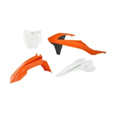 RACETECH (RTECH) 2024/12  PLASTIC KIT 4 PCS ОРИГІНАЛ COLOUR 2016 AND 2018 K ПОМАРАНЧЕВИЙ КОЛІР - BLACK - WHITE KTM SX 50 2016=>2023