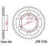 ЗАДНЯ ЗІРКА JR 4412 52 APRILIA RS 50 '06-'14, DERBI GPR 50 '04-'13, SENDA SM 50 '07-'12 (441252JT) (LANC.420) - зображення 1