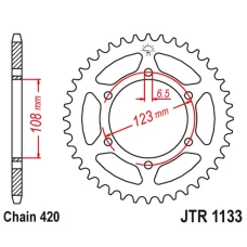 ЗАДНЯ ЗІРКА JR 4412 52 APRILIA RS 50 '06-'14, DERBI GPR 50 '04-'13, SENDA SM 50 '07-'12 (441252JT) (LANC.420)