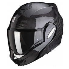 SCORPION ШОЛОМ SZCZEKOWY (SZCZEKA DO ЗАДУ) EXO-TECH КАРБОН SOLID BLACK КОЛІР ЧОРНИЙ БЛИСК (КАРБОН) РОЗМІР XL