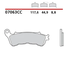 BREMBO 2026/03 КОЛОДКИ ДИСКОВІ ТОРМОЗНІ KH388 SCOOTER КАРБОН CERAMIC CC (POLMETALICZNE) ПЕРІД/ЗАД (ECE R90)
