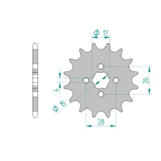 FORTE ПЕРІД SPROCKET, 12 ЗУБІВ (420), HONDA Z50 MONKEY