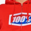100 ПРОЦЕНТ BLUZA NA ЗАМОК OFFICIAL ZIP HOODIE FLEECE RED КОЛІР ЧЕРВОНИЙ РОЗМІР S - зображення 2