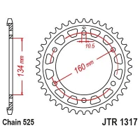 JT ШЕСТЕРНЯ ЗАД 4405 40 HONDA CBR 1000RR 17-23 (SC77), CBR 1000SP 17-19 (JTR1317.40)* (LANC. 525) - ZAMOWIC 6 ШТУКИ