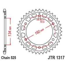 JT ШЕСТЕРНЯ ЗАД 4405 40 HONDA CBR 1000RR 17-23 (SC77), CBR 1000SP 17-19 (JTR1317.40)* (LANC. 525) - ZAMOWIC 6 ШТУКИ