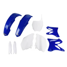 UFO КОМПЛЕКТ ПЛАСТІКОВ (ПОВНИЙ KIT) Z OSLONAMI ТЕЛЕСКОПІЧНИЙ (АМОРТИЗАТОРІВ) YAMAHA YZ 125 / 250 '08-'14 КОЛІР СИНІЙ - БІЛИЙ