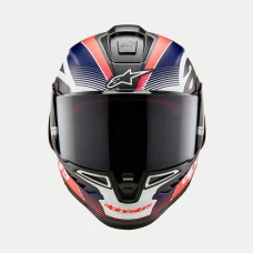 ALPINESTARS ШОЛОМ SUPERTECH R10 TEAM BLACK/CARB/BLÅ/WHITE M