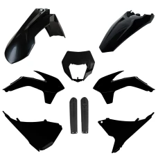 КОМПЛЕКТ ПЛАСТИКА POLISPORT (ПОВНИЙ KIT) KTM EXC/EXC-F '16 W КОМПЛЕКТІ КРИШКИ АМОТРТИЗАТОРІВ (8398600002) КОЛІР ЧОРНИЙ