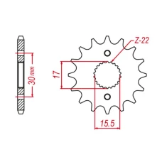 ПЕРЕДНЯ ЗІРКА GROSSKOPF CHT 2157 14 CRF 150R '07-'22 (-1) (JTF1256.15)