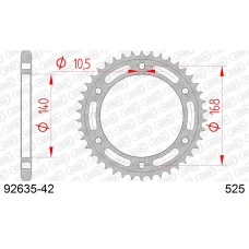 AFAM 2026/04 ШЕСТЕРНЯ ЗАД 4613 42 BMW F 700 GS '13-'18,  F 800 GS '08-'18 NA SRUBE 10,5MM (JTR3.42) (LANC. 525)