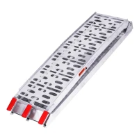 BIKETEC АЛЮМІНІЙ AZUROWA RAMPA NAJAZDOWA Z PODPORAMI I UCHWYTAMI  МОТОЦИКЛ / ATV 226 X 30,5 CM, МАКС. 340 KG КОЛІР СРІБНИЙ