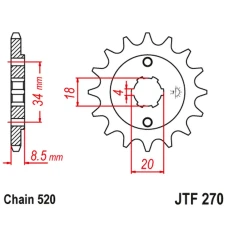 JT ЗІРОЧКА ПЕРІД 2046 13 HONDA CA 125 '95-01', CB/CBX/CM/CMX 250 '83-16' (204613JT) (LANC. 520)