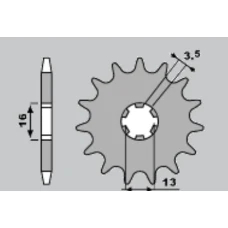 ПЕРЕДНЯ ЗІРКА CHT 415 11 SUZUKI TS 50, YAMAHA DT50 MX/RD50MX (562-12)