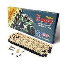 CZ 2023/10 CHAIN 525 SDZZ (122 LINKS) ACTIVE RING (X-RING) GOLD DO 1200 CCM (46,2 KN) + DRILLED RIVET