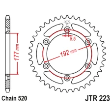 ЗАДНЯ ЗІРКА JR 223 48 HUSQVARNA WR 250 '83-84, WR/CR 250 '80, WR 350 '81-88, WR/CR 400 '81-89, CR 400/430 '81-83 (22348JT) (LANC. 520)